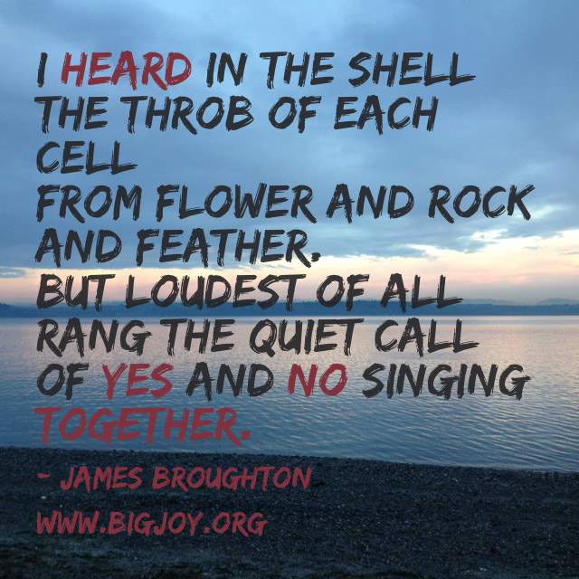 I heard in the shell poem by James Broughton