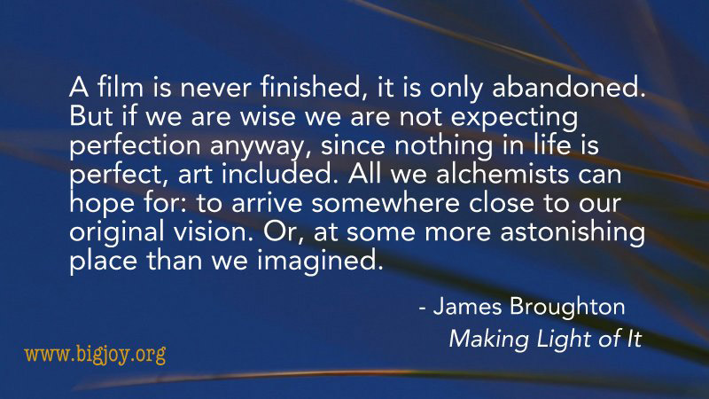 "Making Light Of It" is the later revision of "Seeing the Light" both by James Broughton